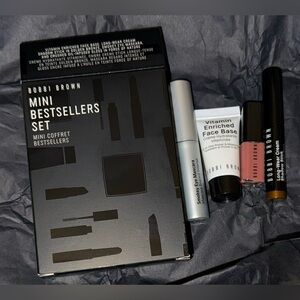 Bobbi Brown Travel Eyeshadow, Lip Gloss, Mascara, & 2 Face Base Set